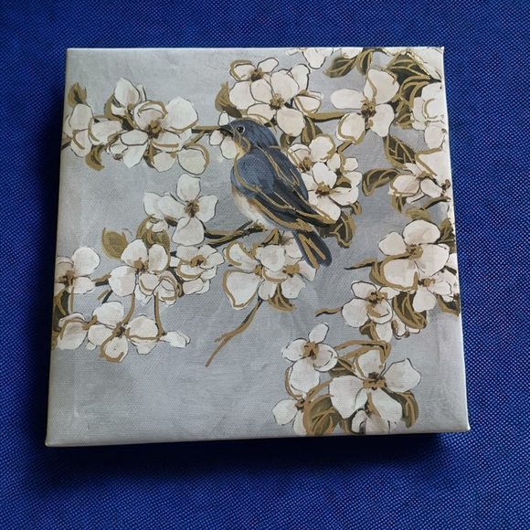 Framed Wall Art Home Decor Bird in Tree on Canvas - Picture 1 of 3